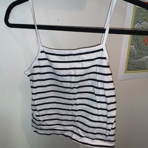 White and navy Tank top from Brandy Melville